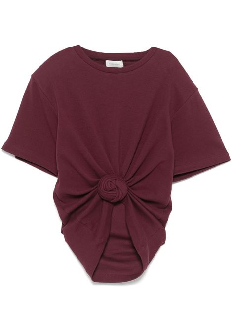 Burgundy knotted T-shirt Magda butrym - women MAGDA BUTRYM | 185425BRD